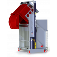 Megadumper Hydraulic Bin Tipper with red bin