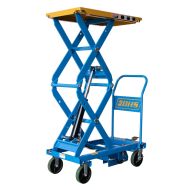 Manual Mobile Dual Scissor Lift Table - 1200 lb. capacity,  24x42 Platform
