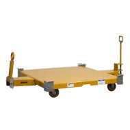 The front casters swivel while the other two remain fixed, for dependable turns.