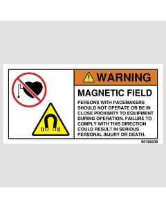 Magnetic Field Warning Label 4" x 2" - 00196238