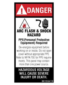 Danger/Arc Flash & Shock Hazard Label - 00196419