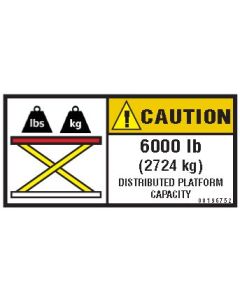 6000 lb Capacity Label - 00196752