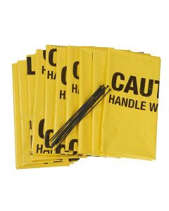 10 large disposal bags with closure ties.