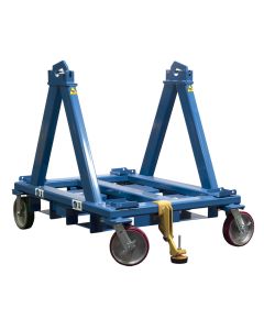 Narrow Reel Stand with Casters and Pull Brake