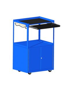 The High Value Cart Work Station is a secure storehouse for tools, equipment, and supplies as well as a functional computer desk.