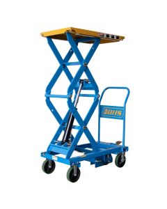 Manual Mobile Dual Scissor Lift Table - 1200 lb. capacity,  24x42 Platform