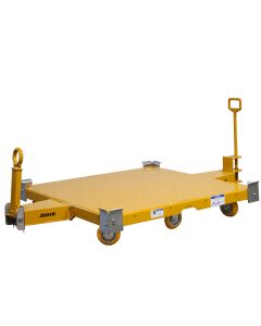 Center Steer Warehouse Trailers achieve exceptional maneuverability with a fifth caster in the center of the frame. Custom model pictured.