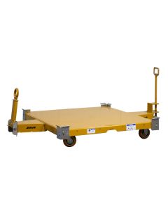 The front casters swivel while the other two remain fixed, for dependable turns.