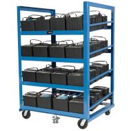 The BHS Automotive Battery Rack (BS-ABR-C) improves workflow by providing safe and convenient access to battery stock. 