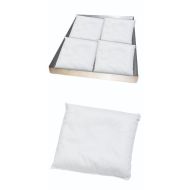The AcidSorb Pillow are placed in battery storage stand drip pans to absorb and neutralize drips and boil-over from lead acid batteries.