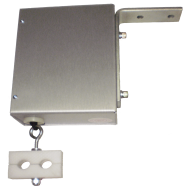 Reel-type cable retractor with 10' of reach for management of forklift charger cables.