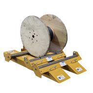 Secure a Dyna Reel Platform Attachment to any forklift of sufficient capacity for safe, mobile storage and handling of bulk cable reels.