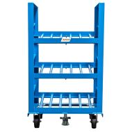 Flow Through Racks improve workflow by providing safe and convenient access to battery stock.