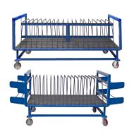 Mobile Sheet Material Racks provide storage for plywood, drywall, stone, and sheet metal.