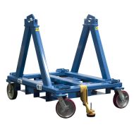 Narrow Reel Stand with Casters and Pull Brake