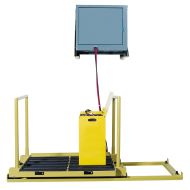 The Traveling Battery Stand is track-mounted with the ability to hold both a charged battery & discharged battery during change-out.