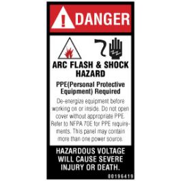 Danger/Arc Flash & Shock Hazard Label