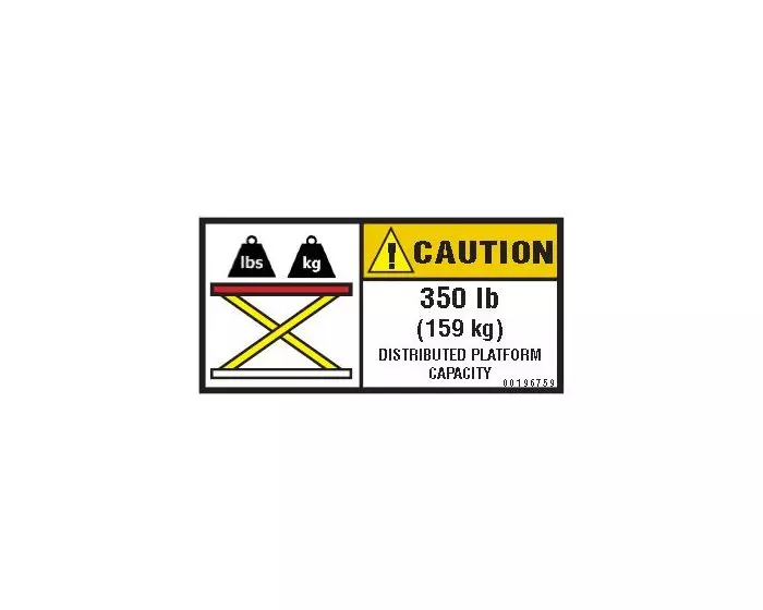 350 lb Capacity Label