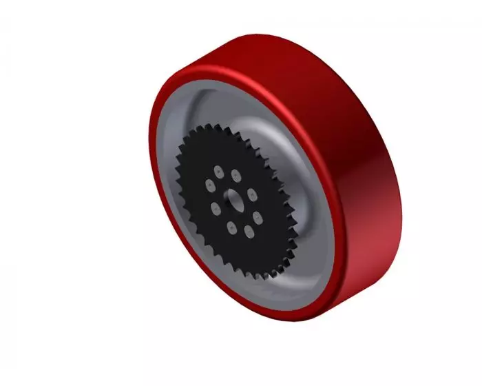 Wheel Assembly, Poly Drive w/ Sprocket