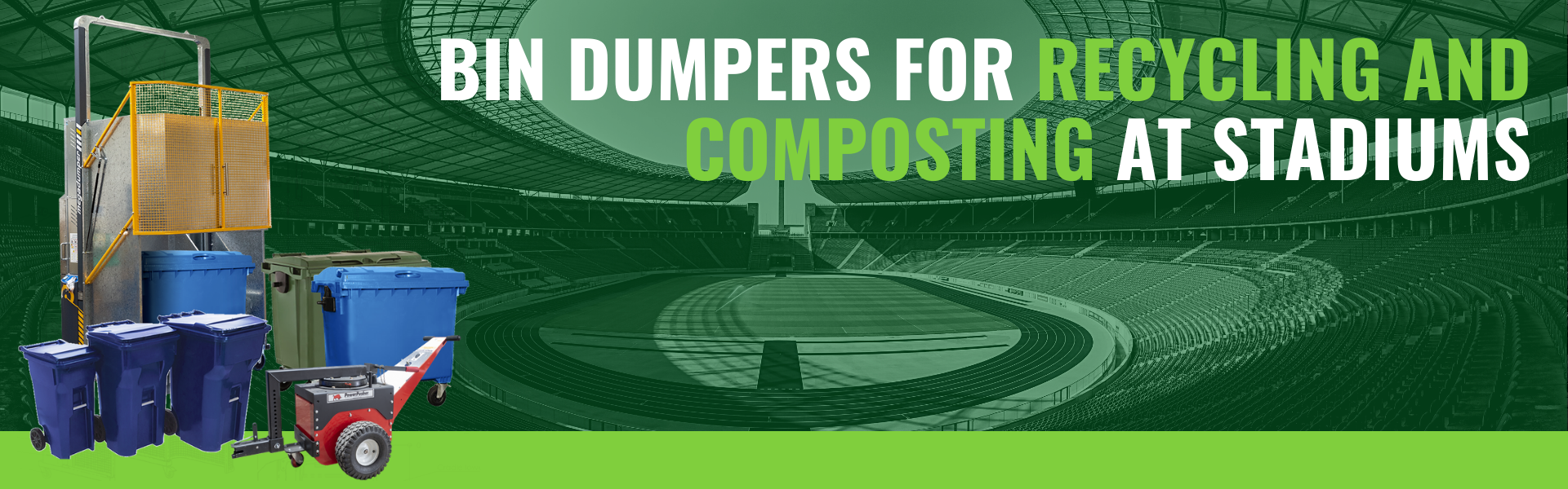 Bin Dumpers for Recycling and Composting at Stadiums